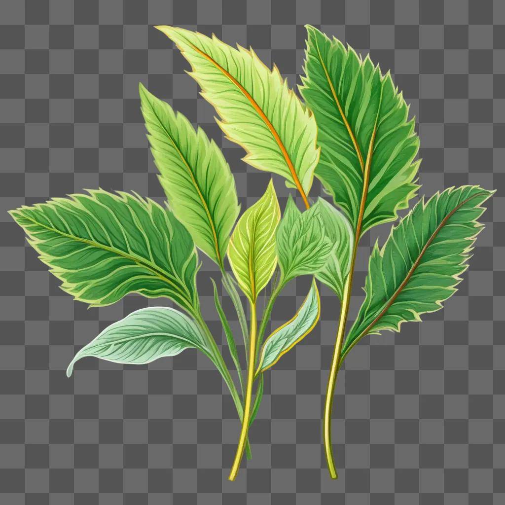 Green leafy plant with seed clipart