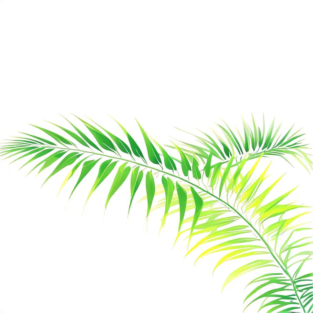 Green leaves on a white background