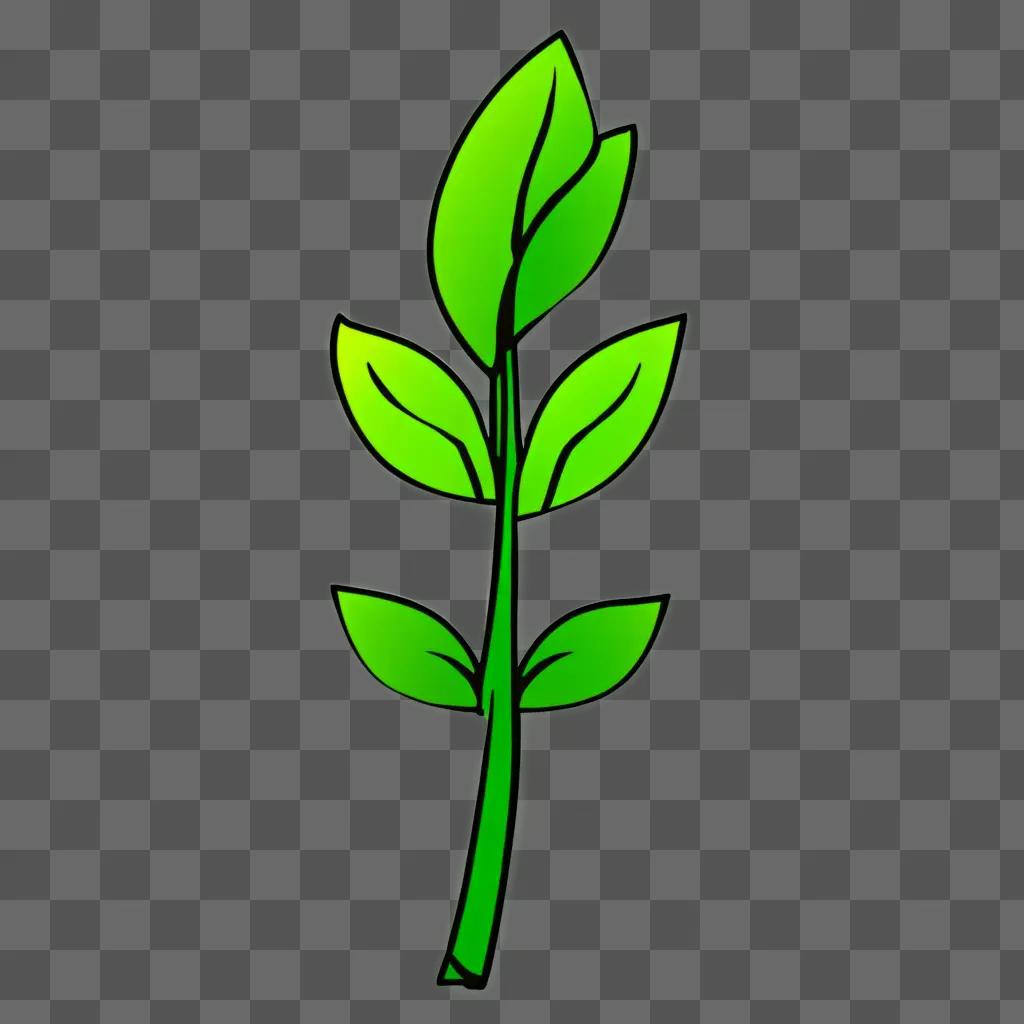 Green plant clipart on a green background