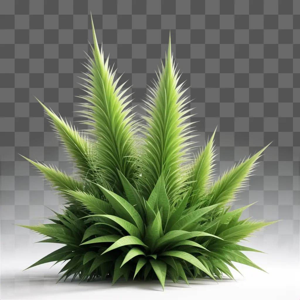 Green plant with spiky leaves on a white background