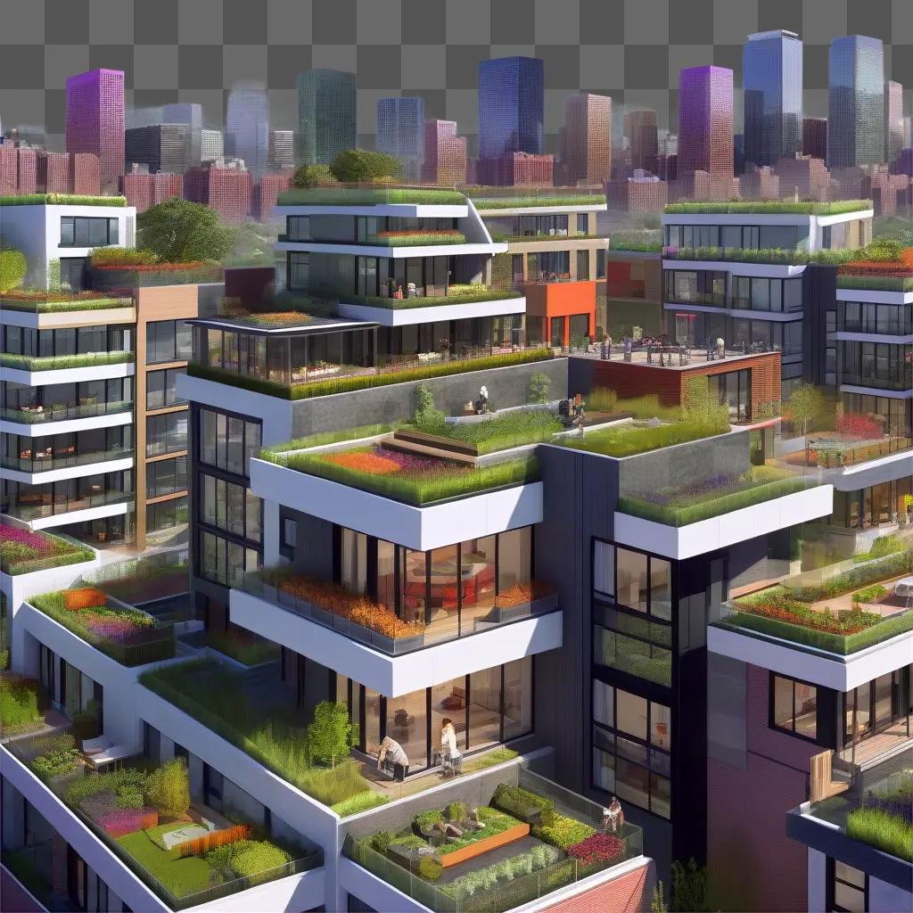 都市型集合住宅の屋上緑化