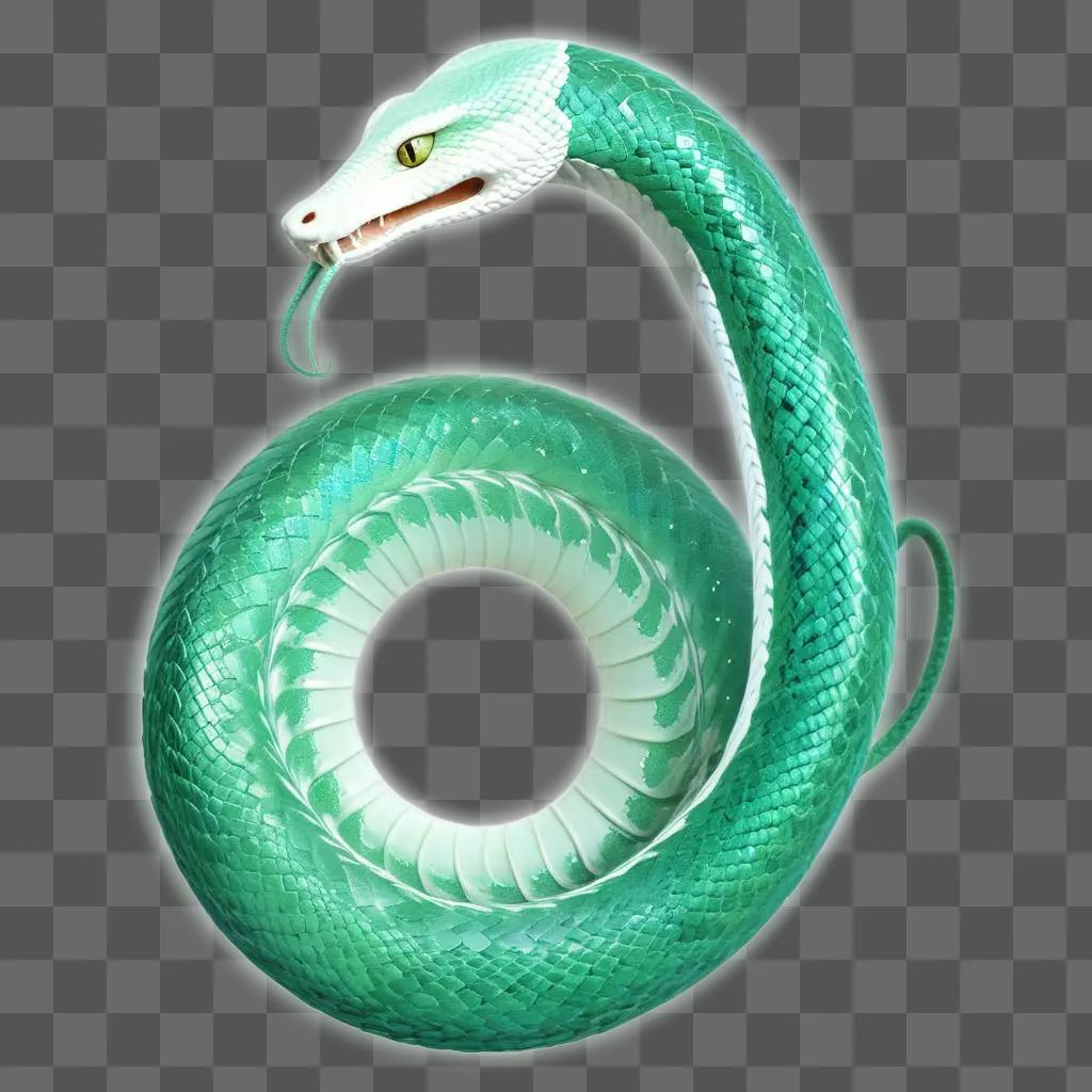 Green serpent with tongue out