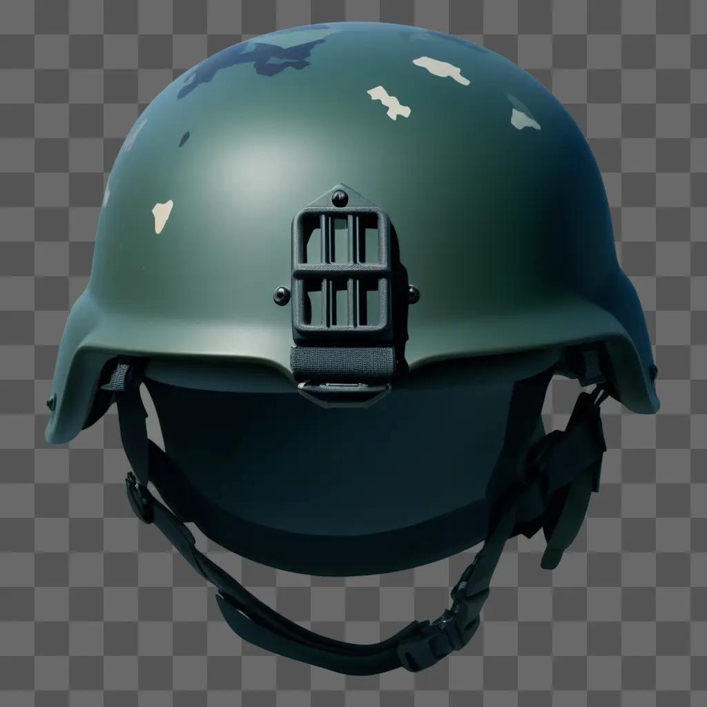 Green soldier helmet with white dots