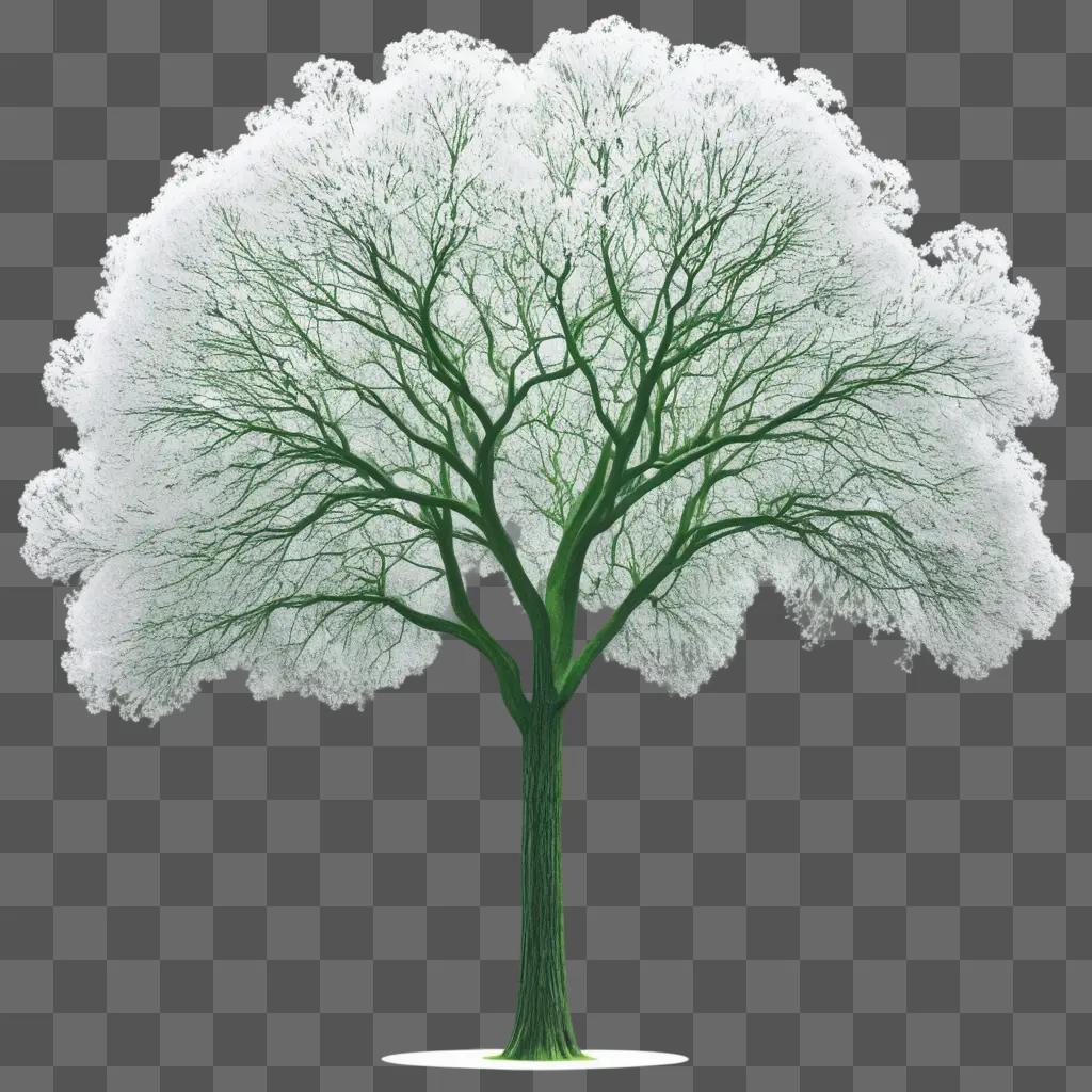 Green tree in a white background