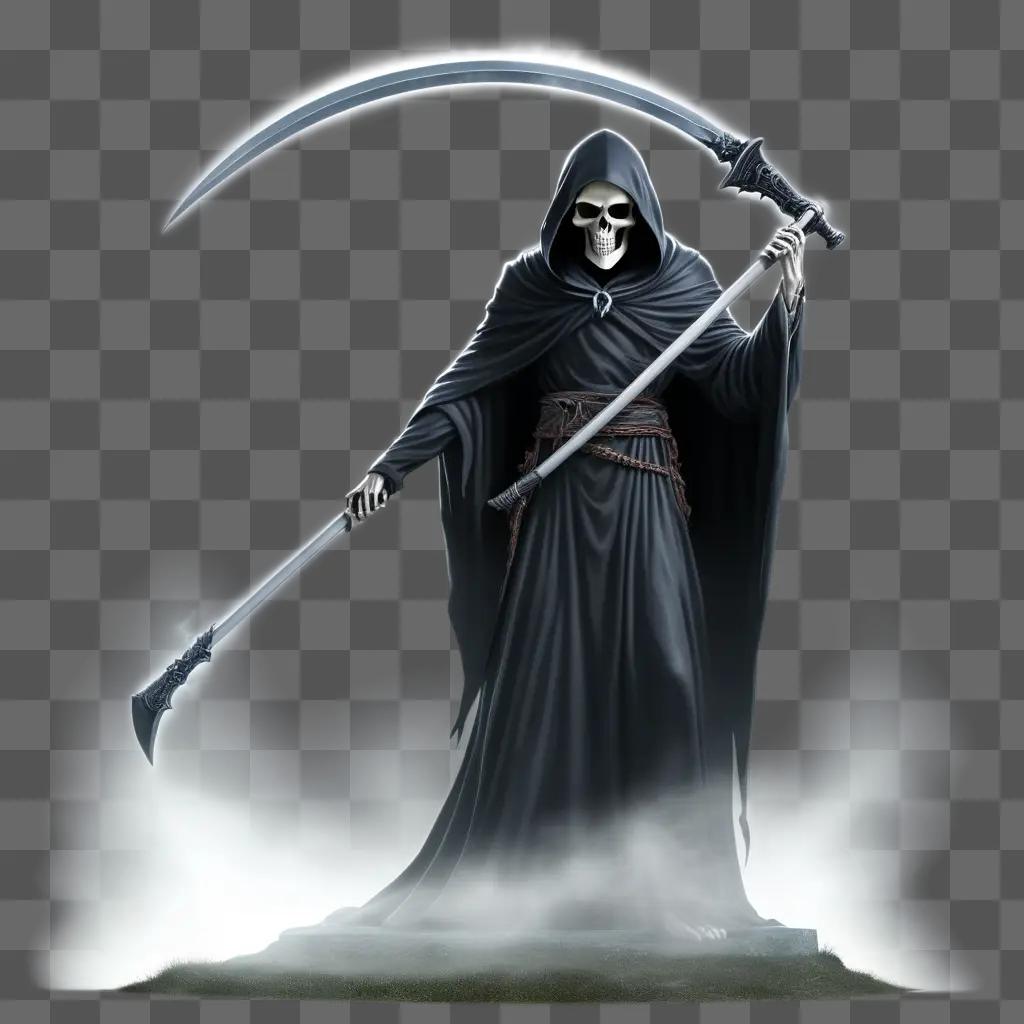 Grim reaper holding two swords with a black outfit