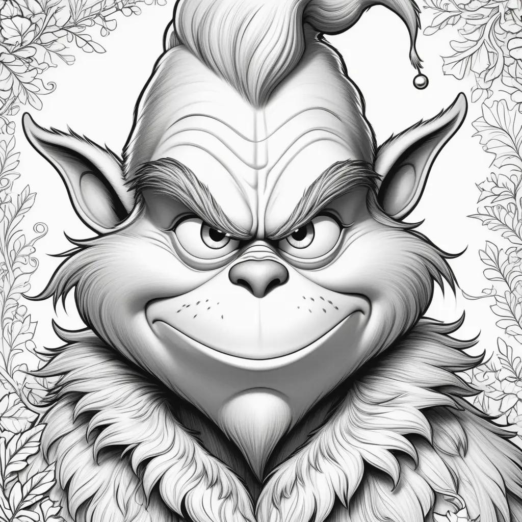 Grinch coloring page: a grumpy, goofy, and funny coloring page