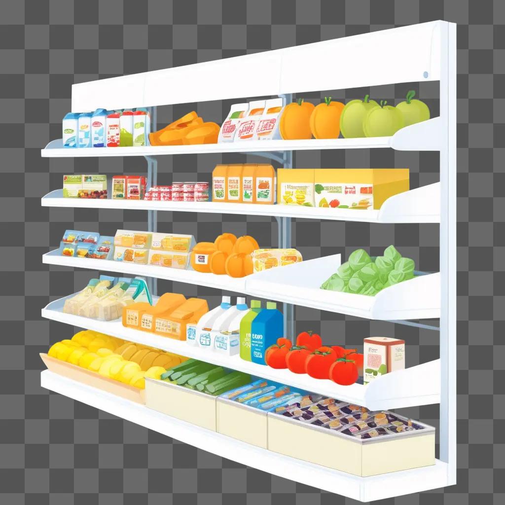 Grocery store clipart with fresh fruits and vegetables