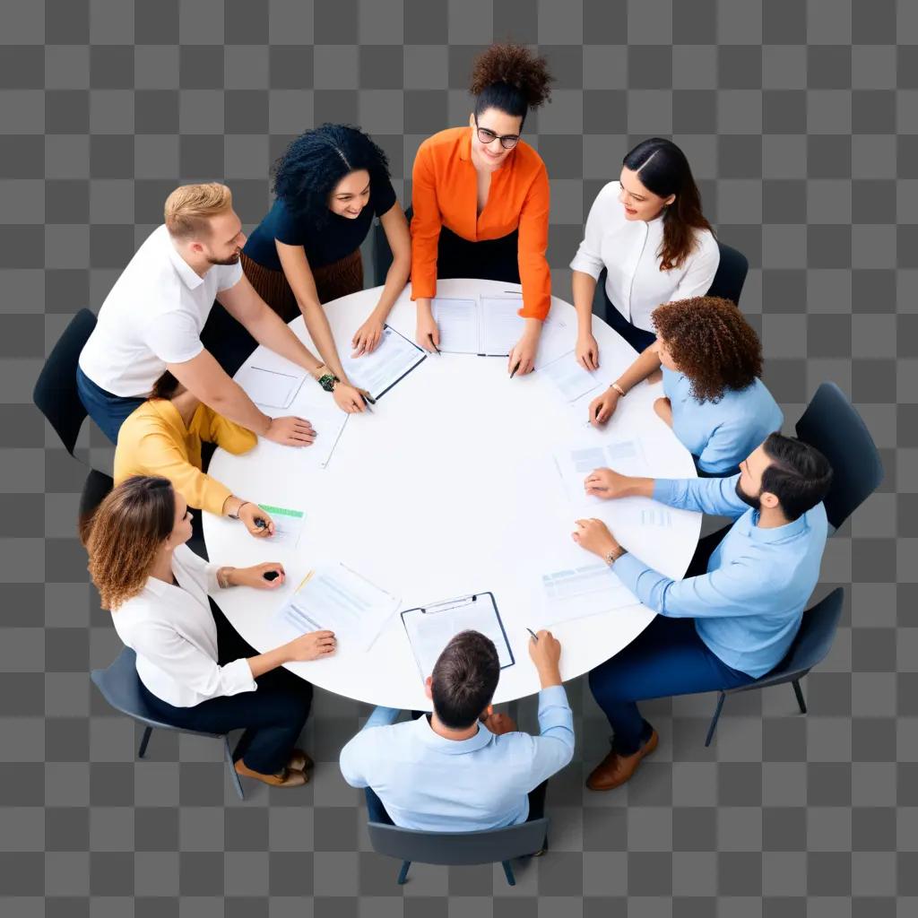 Group of people collaborating around a table