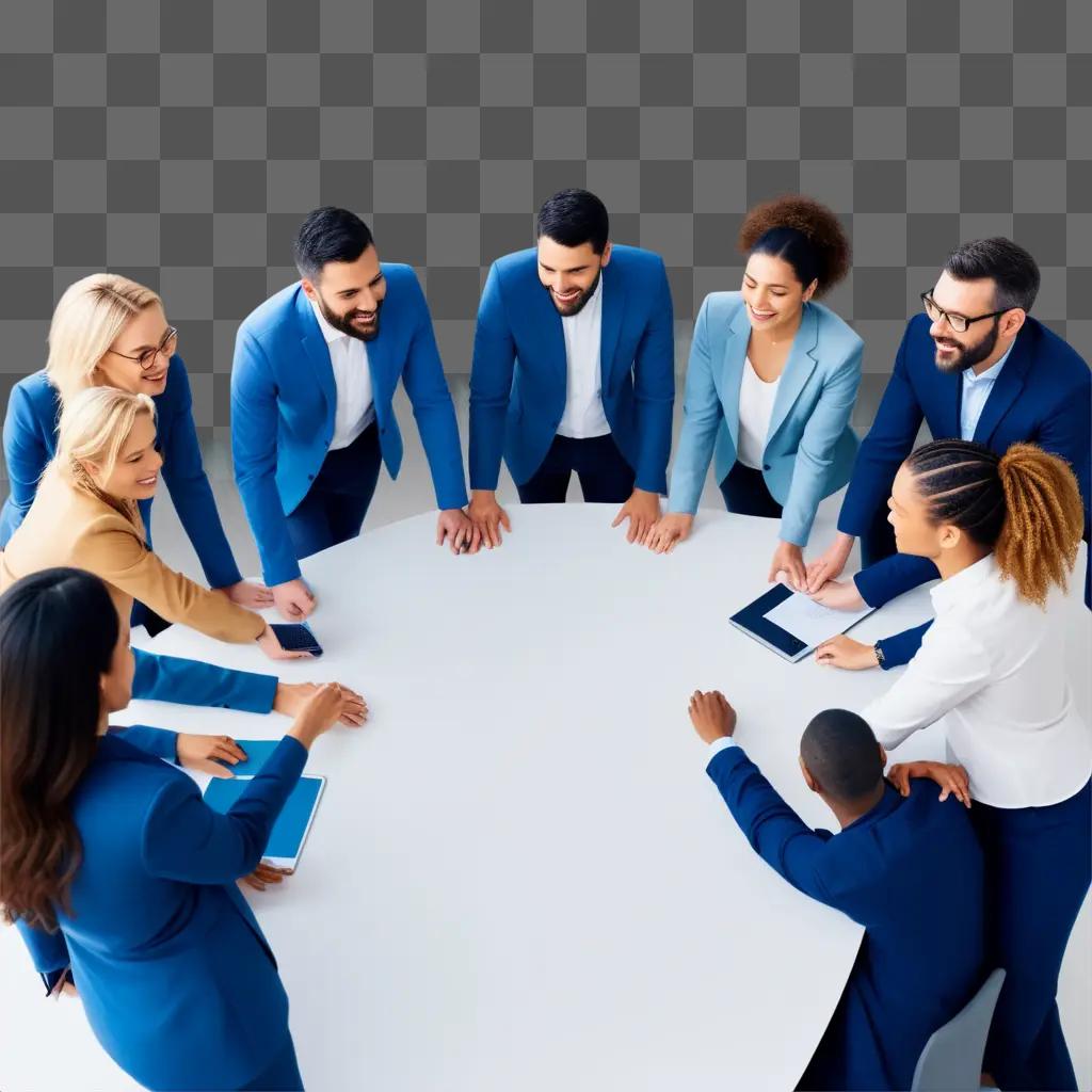 Group of people collaborating at a meeting table