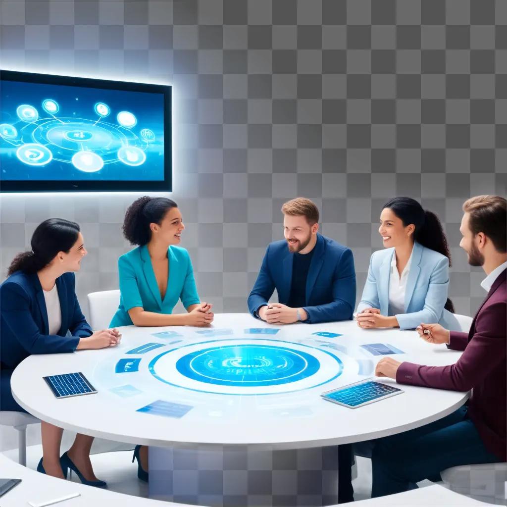 Group of people sitting around a table for a business meeting