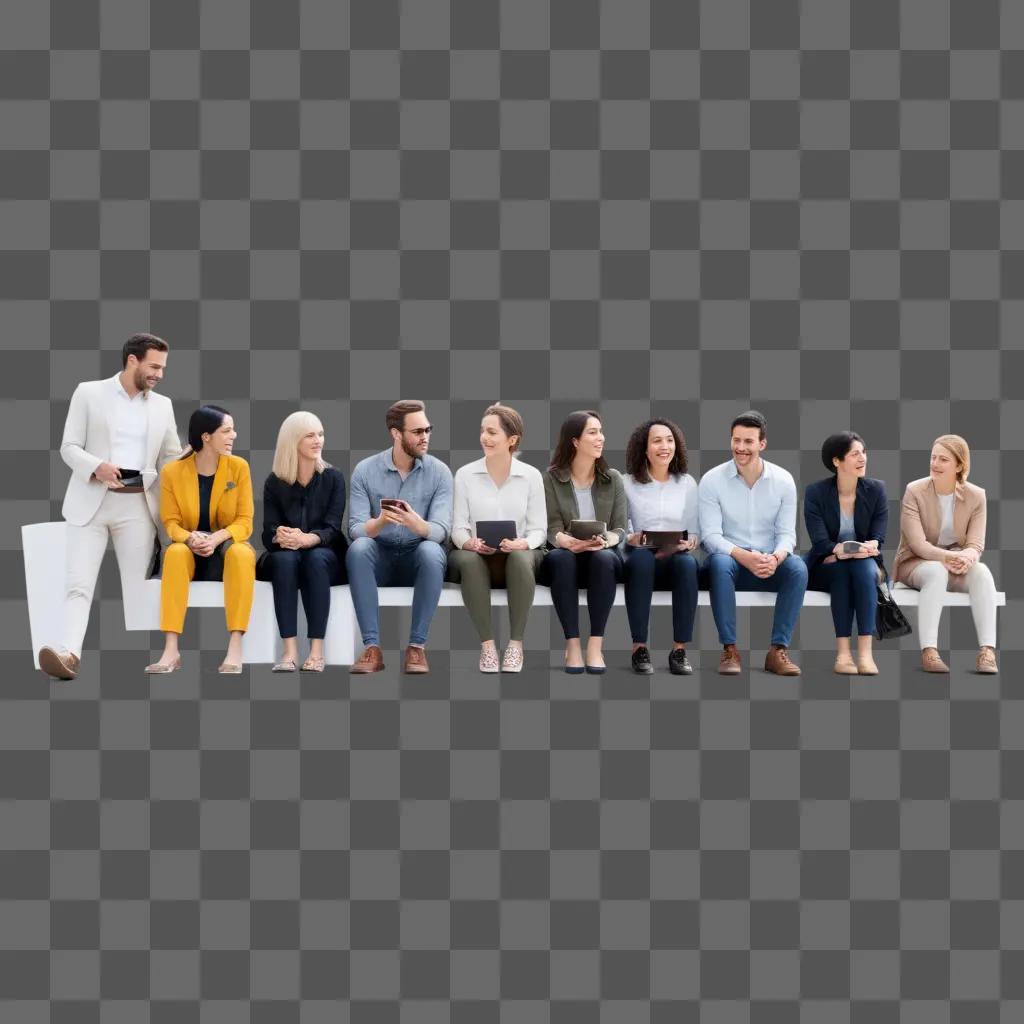 Group of people sitting on a bench together