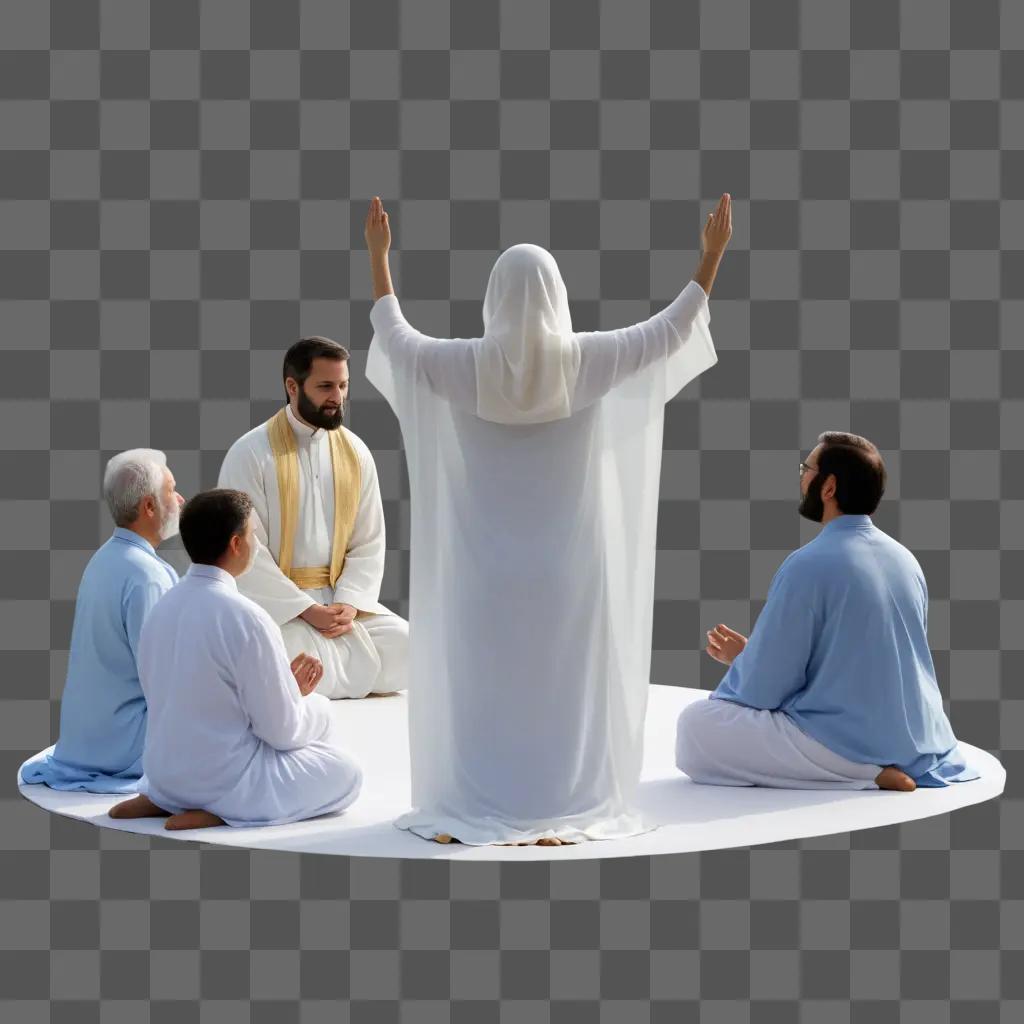 Group of people worshipping in a circle