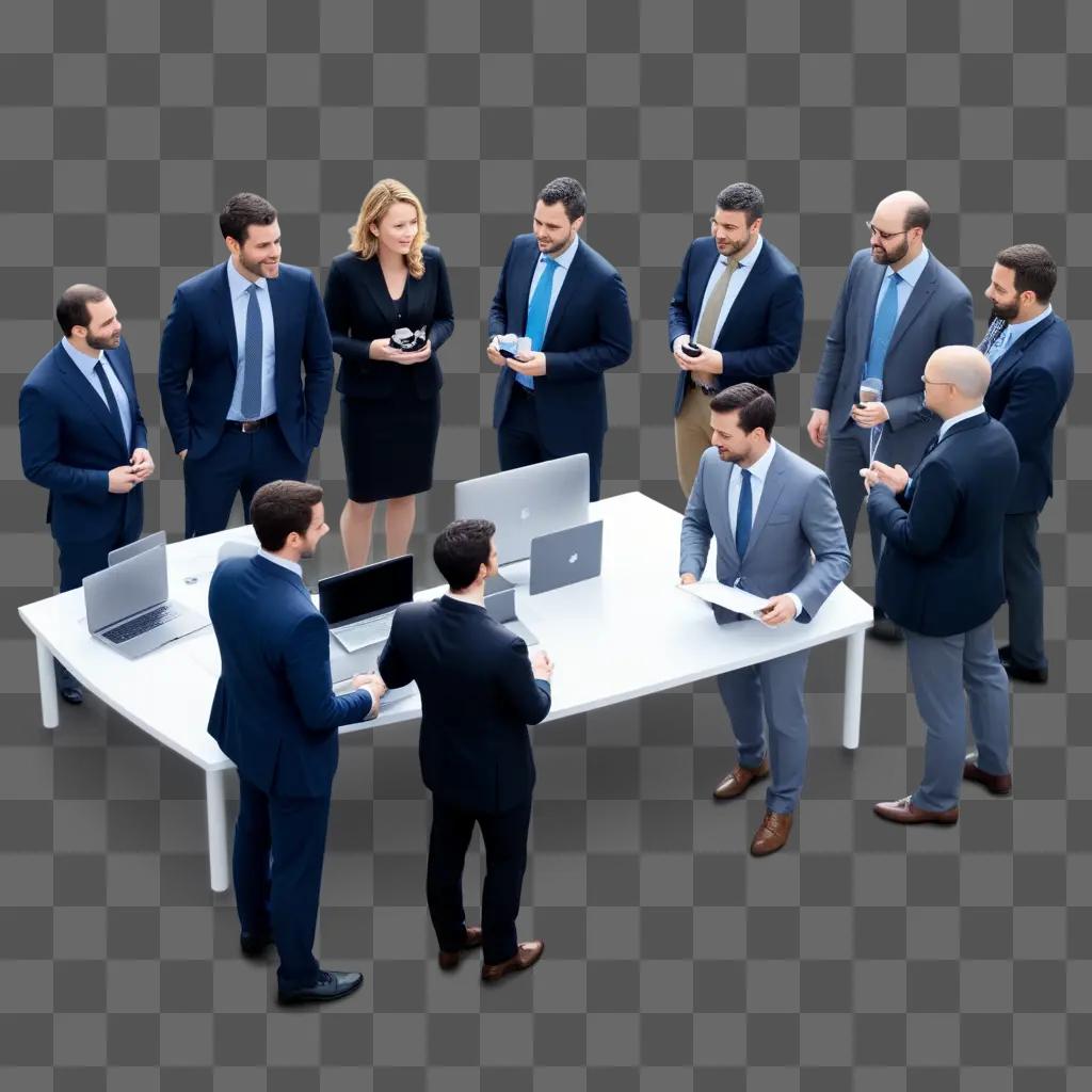 Group of professionals networking at a meeting