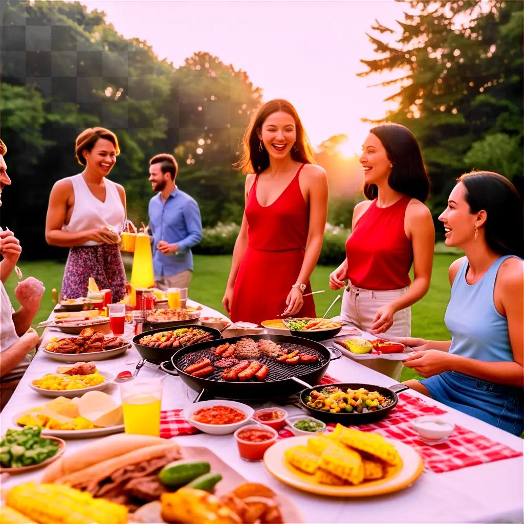 Group of women enjoying a cookout together