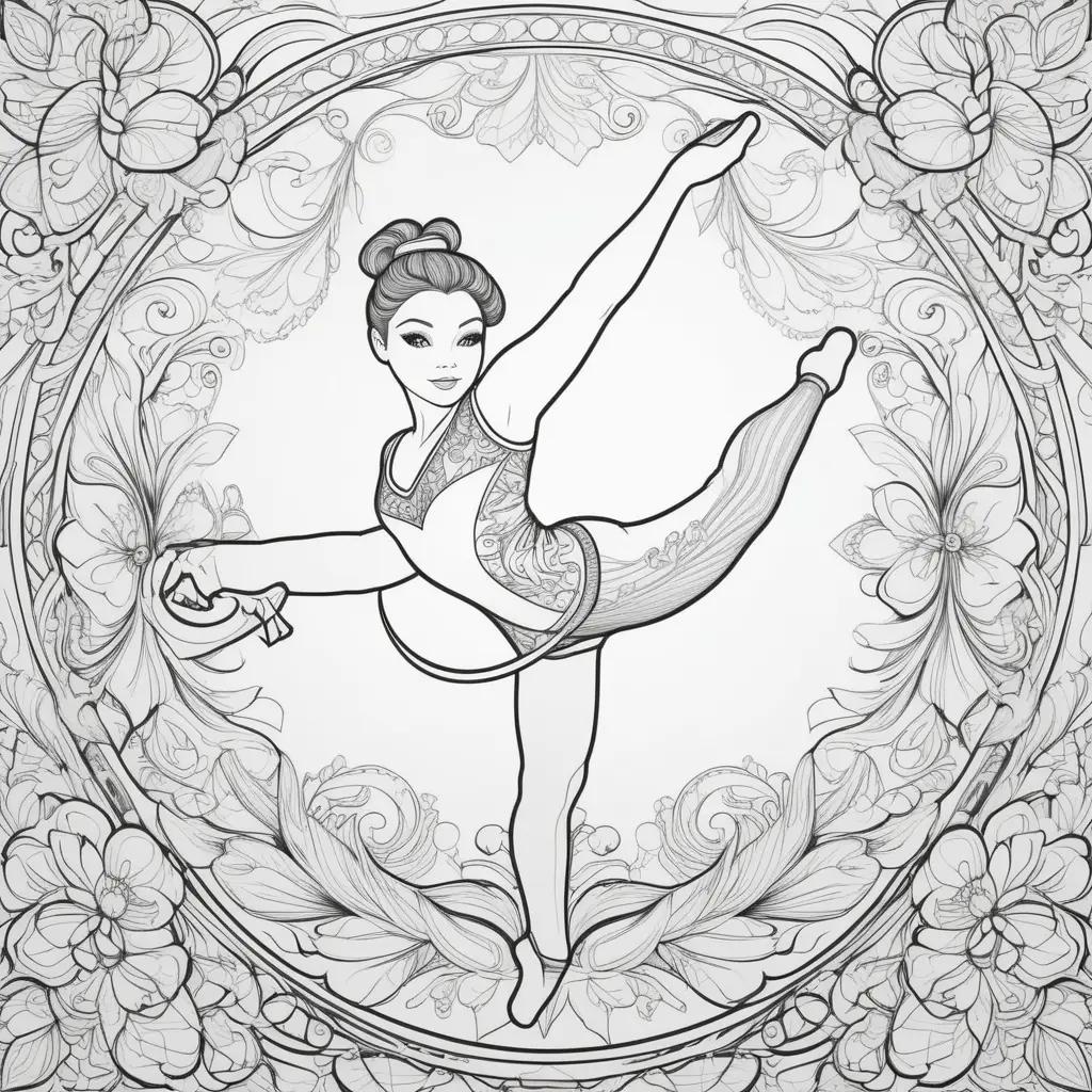 Gymnastic coloring pages for girls