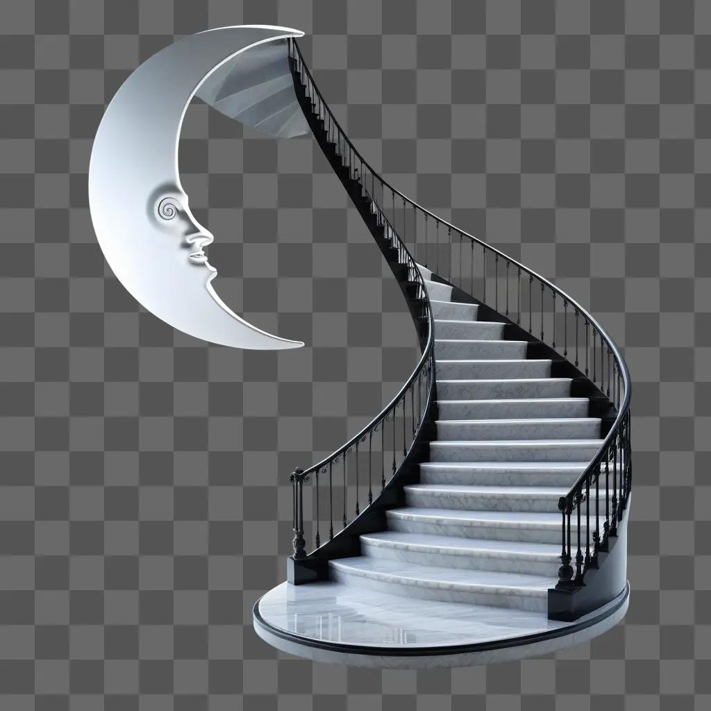 Half moon stairs with spiral staircase design