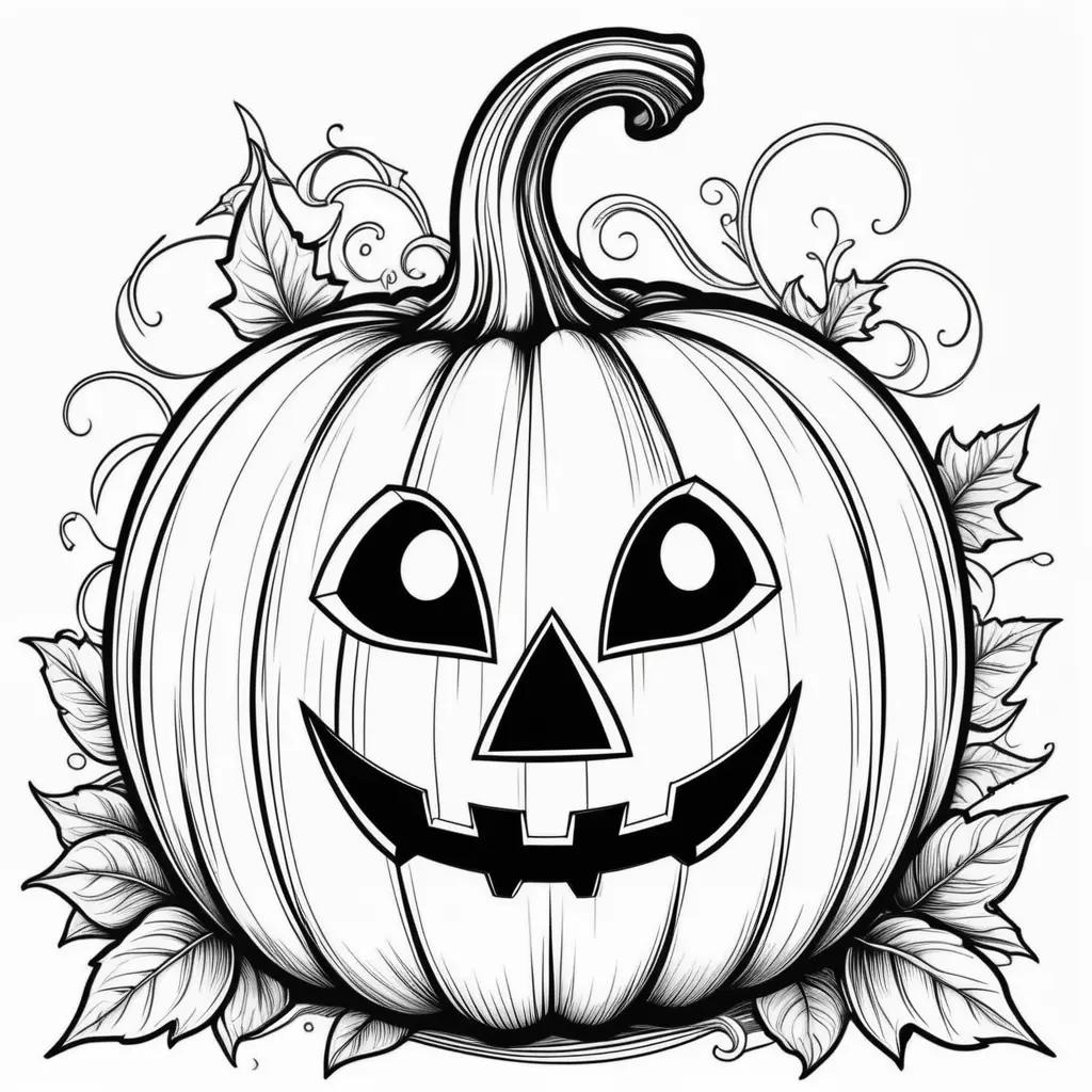 Halloween Pumpkin Coloring Pages with Jack OLantern Face