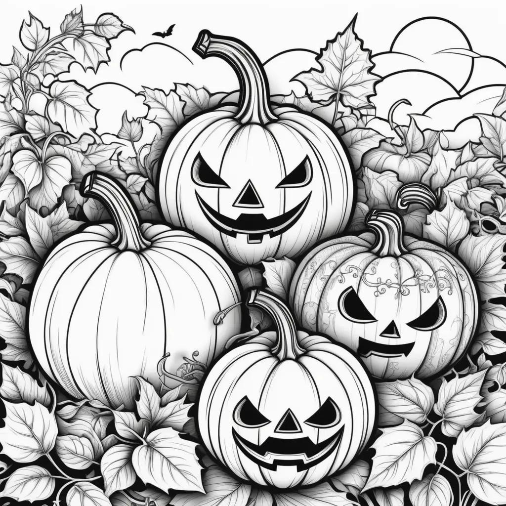 Halloween coloring pages of pumpkins