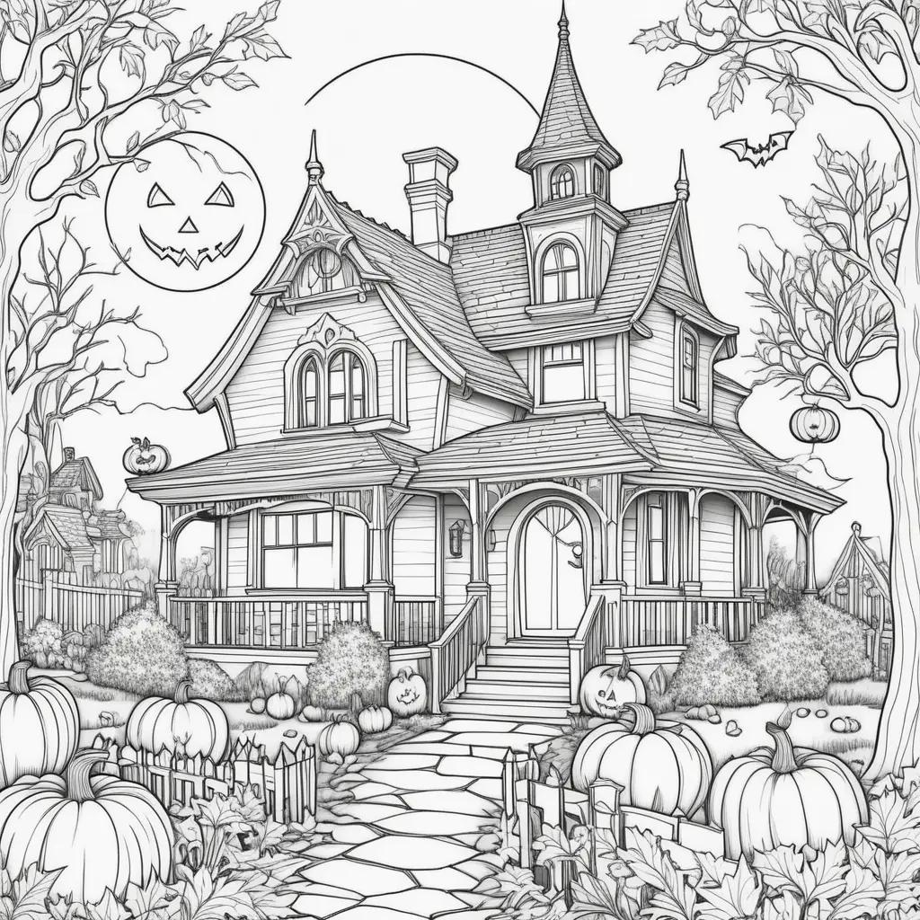 Halloween coloring pages with a free printable coloring pages house