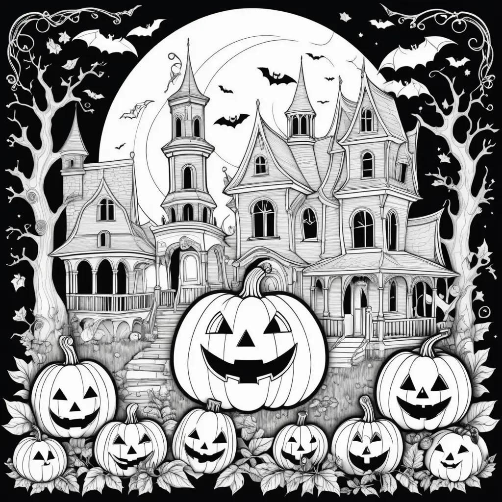 Halloween printables with pumpkins and bats