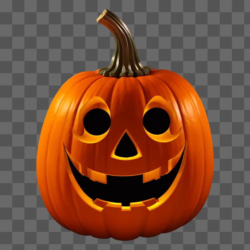 Halloween pumpkin emoji with black eyes and smiling face