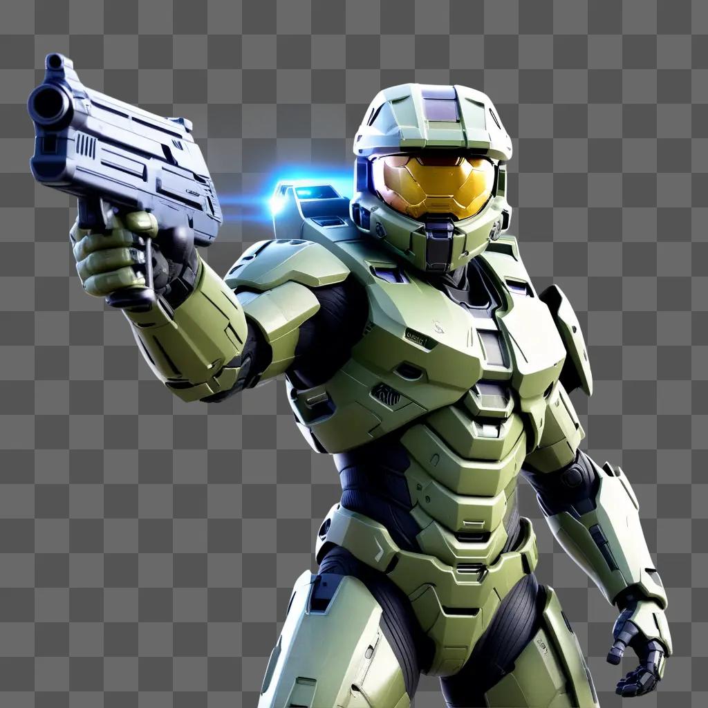 Halo game character in action pose