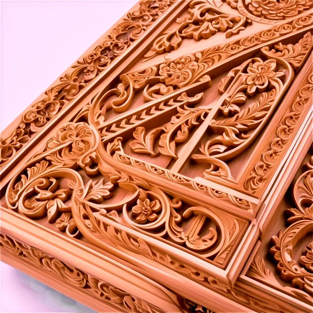 Handcrafted wooden box with floral designs