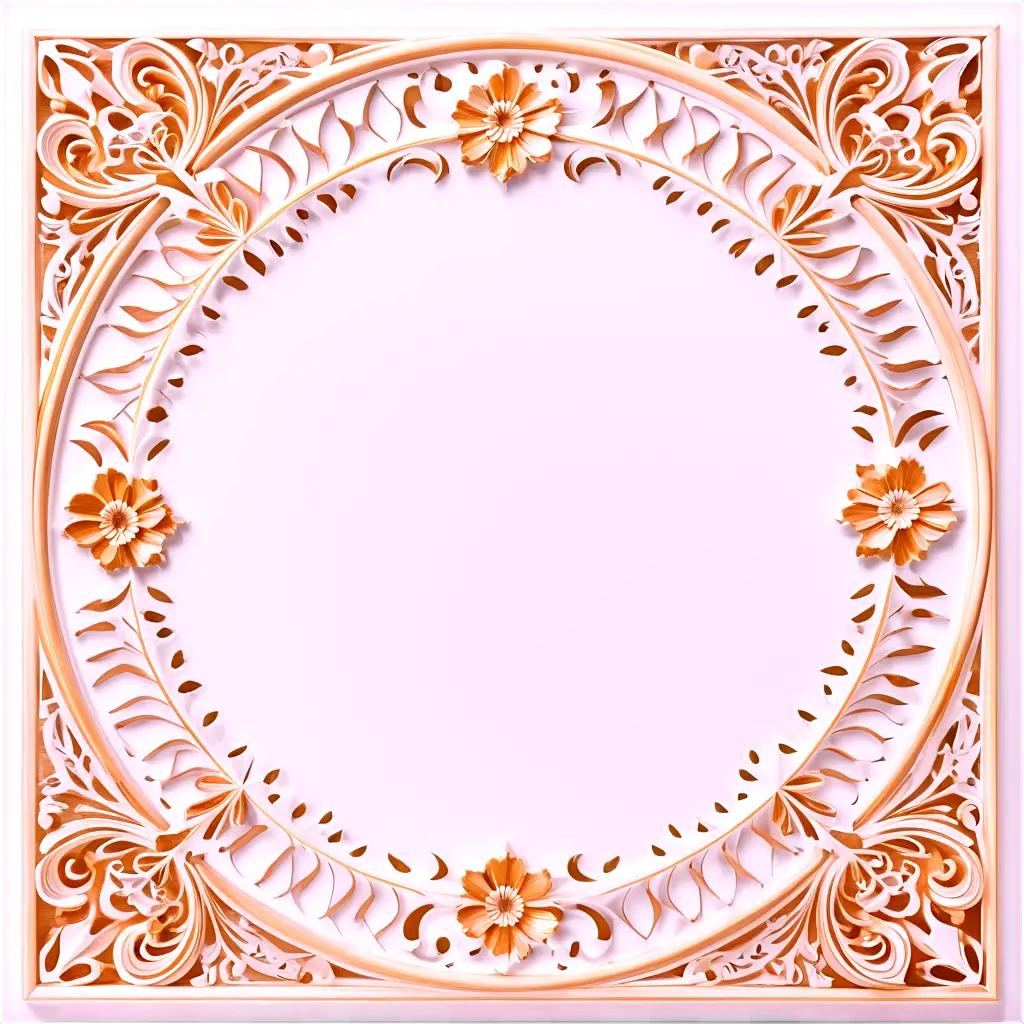 Handcrafted wooden frame with floral decoration