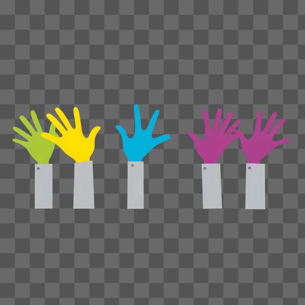 Hands in glowing clipart on a gray background