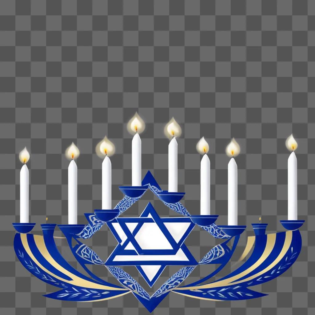 Hanukkah candles in a star of David