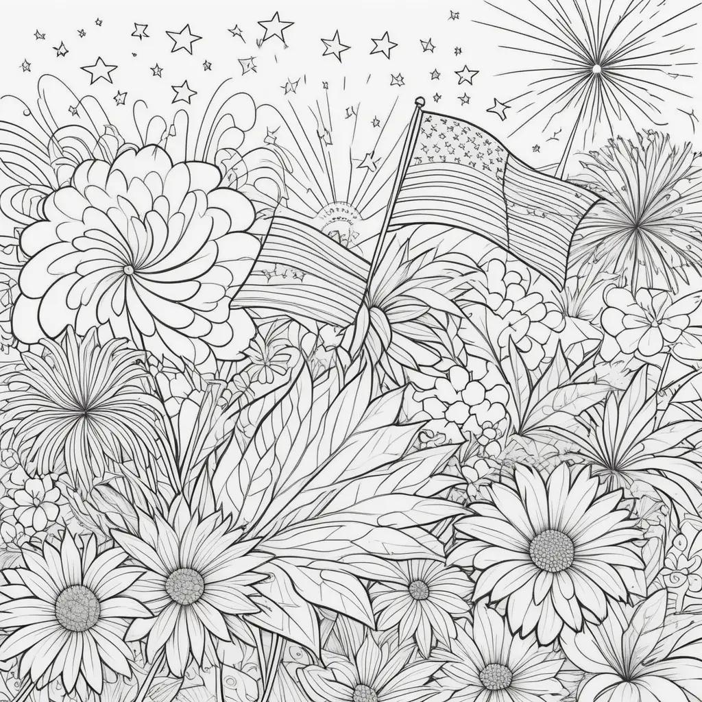 Happy 4th of July Coloring Page