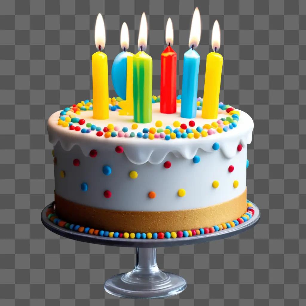 Happy Birthday Cake with Clipart Candles