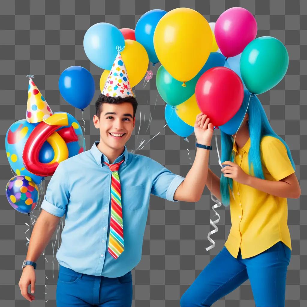 Happy Birthday Clipart of smiling man and woman