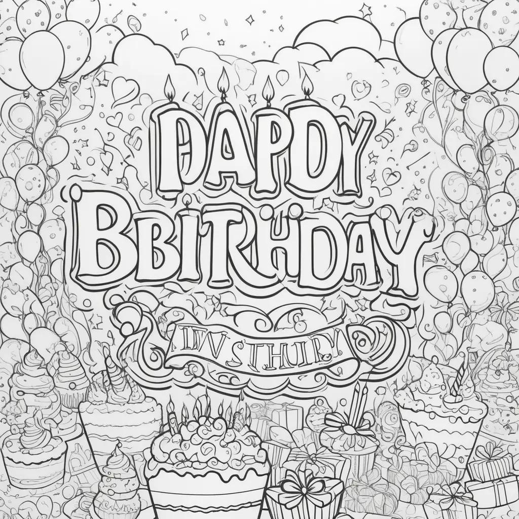 Happy Birthday Coloring Pages for Dad