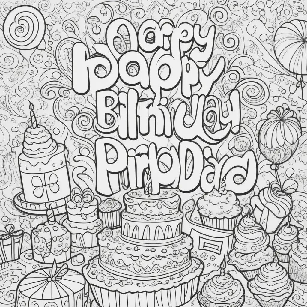 Happy Birthday Coloring Pages for Dad