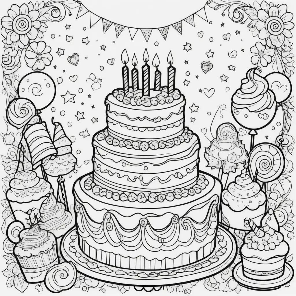 Happy Birthday Coloring Pages for Kids