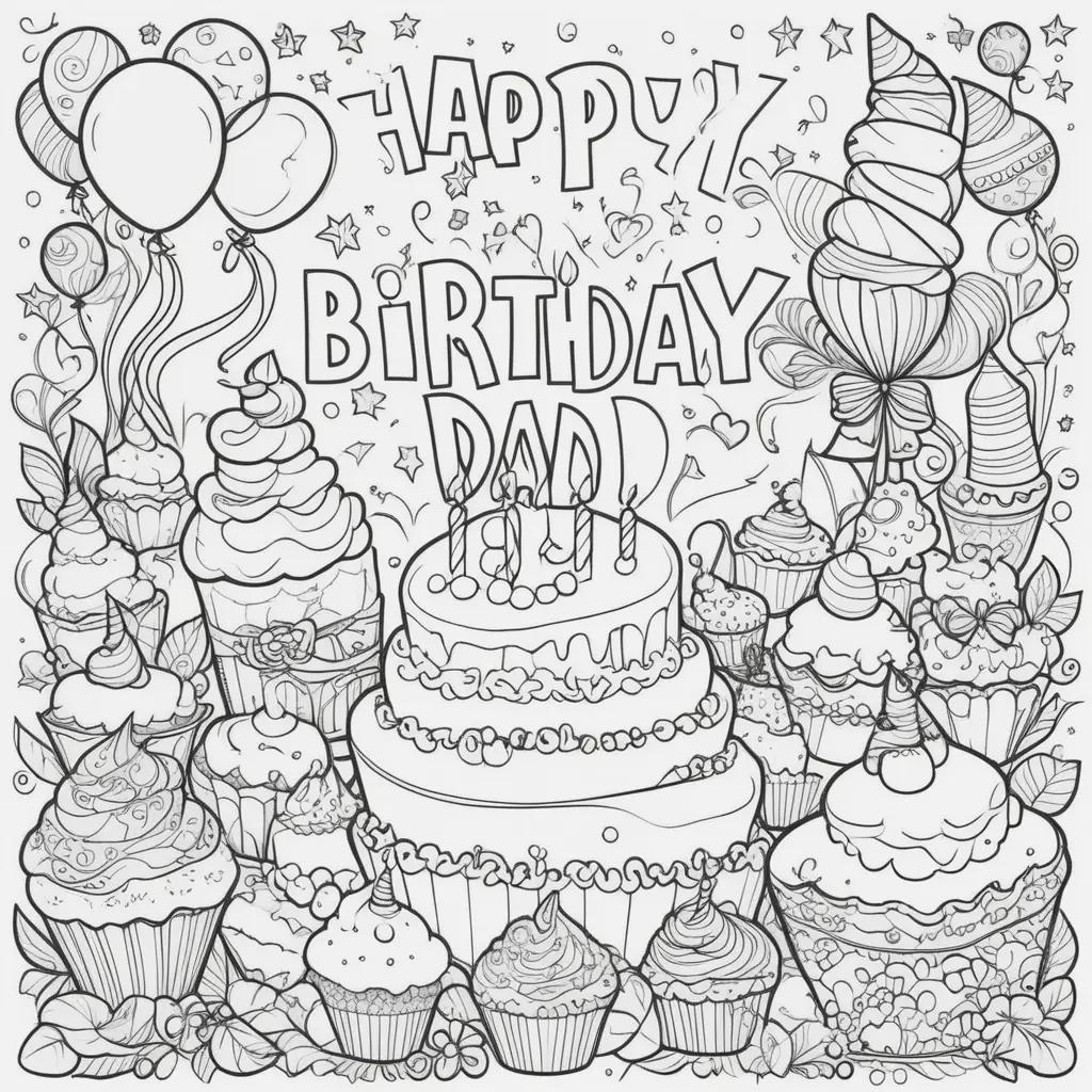 Happy Birthday Dad Coloring Pages for Adults