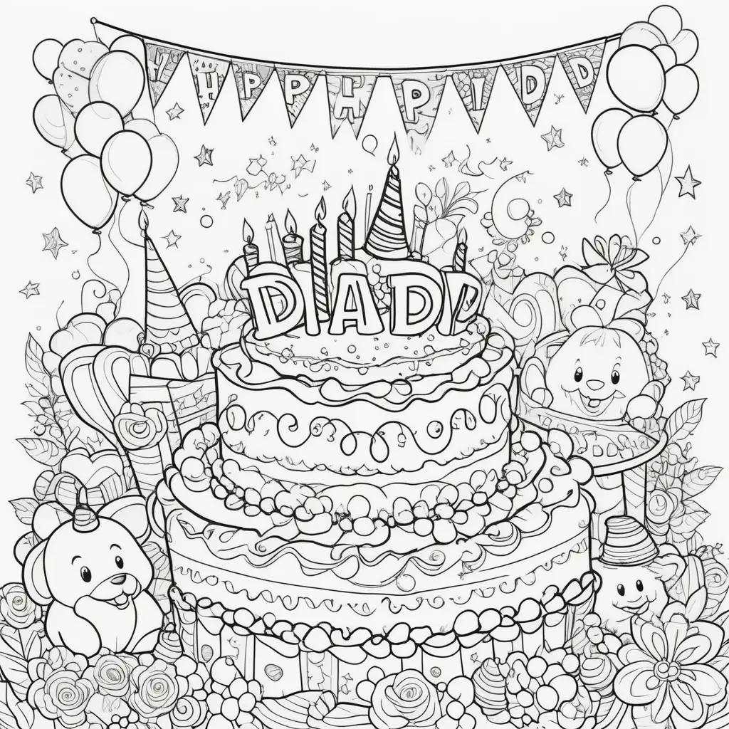 Happy Birthday Dada Coloring Pages