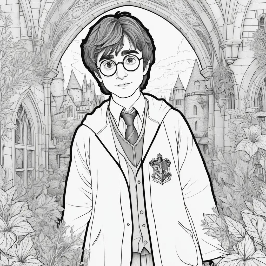 Harry Potter Coloring Pages Showing A Young Harry