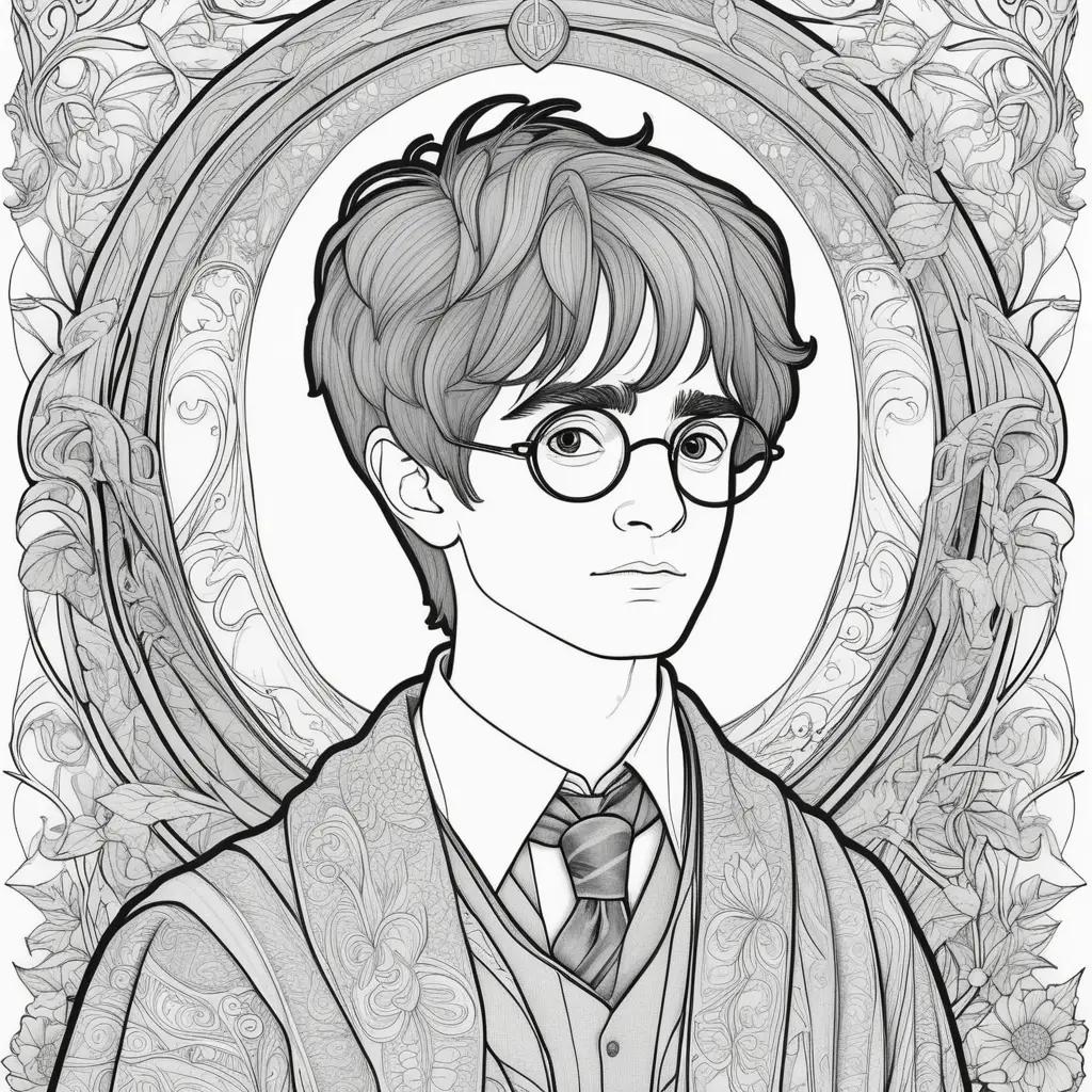 Harry Potter Coloring Pages with Black and White