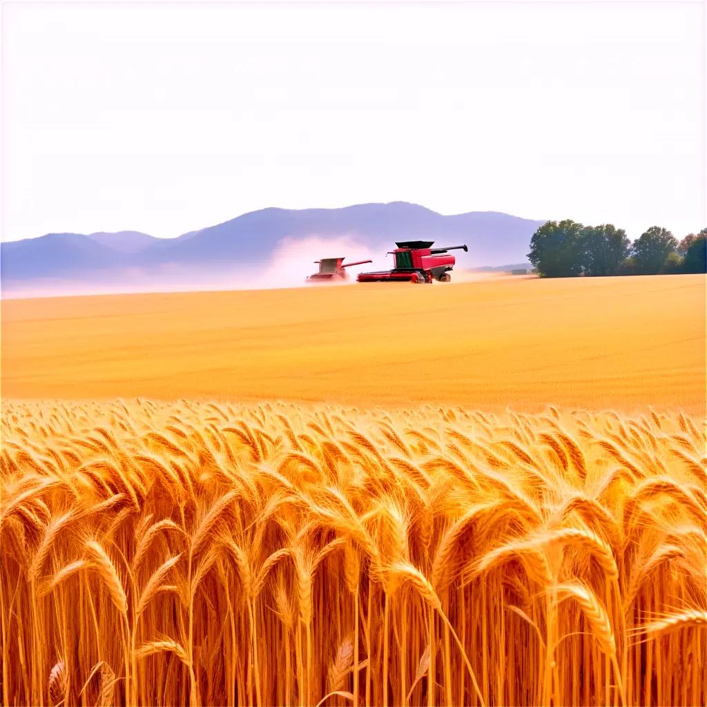 Harvest season on a mountain with a tractor