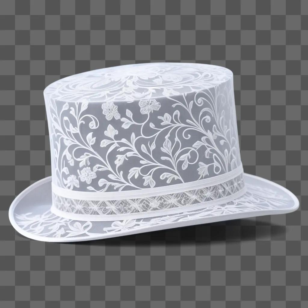 Hat with floral design, appears transparent