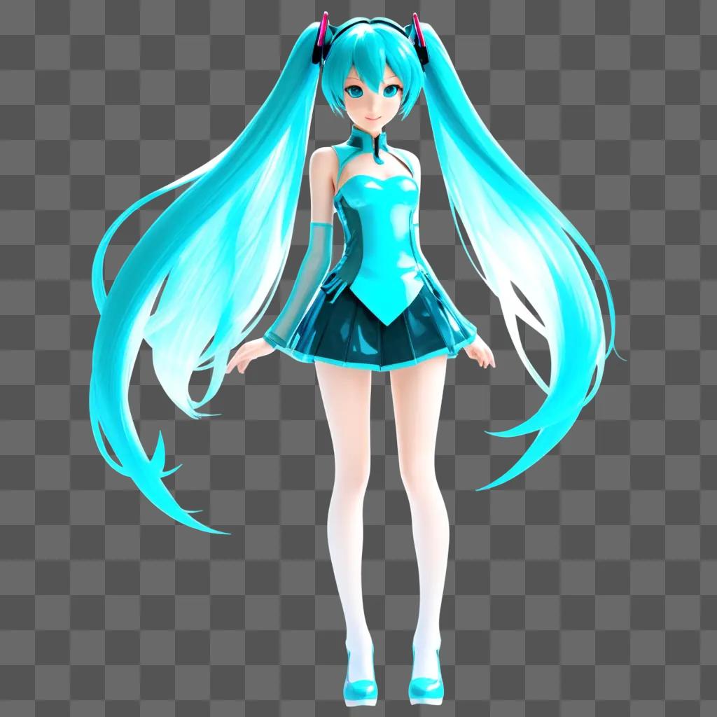 Hatsune Miku in a transparent dress