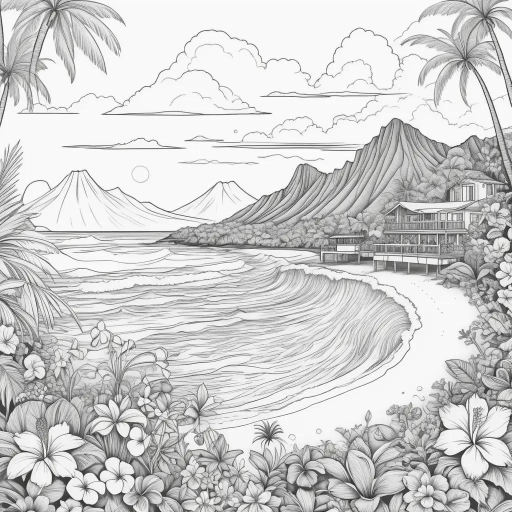 Hawaii coloring pages - beautiful island