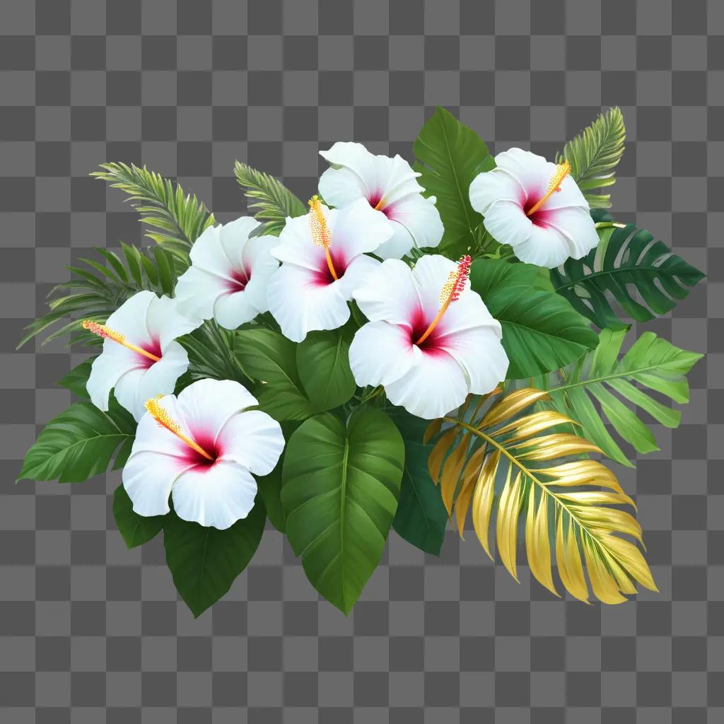 Hawaiian flowers are white and red