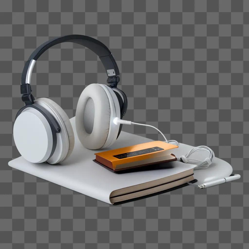 Headphones on a book, ready to be listened to