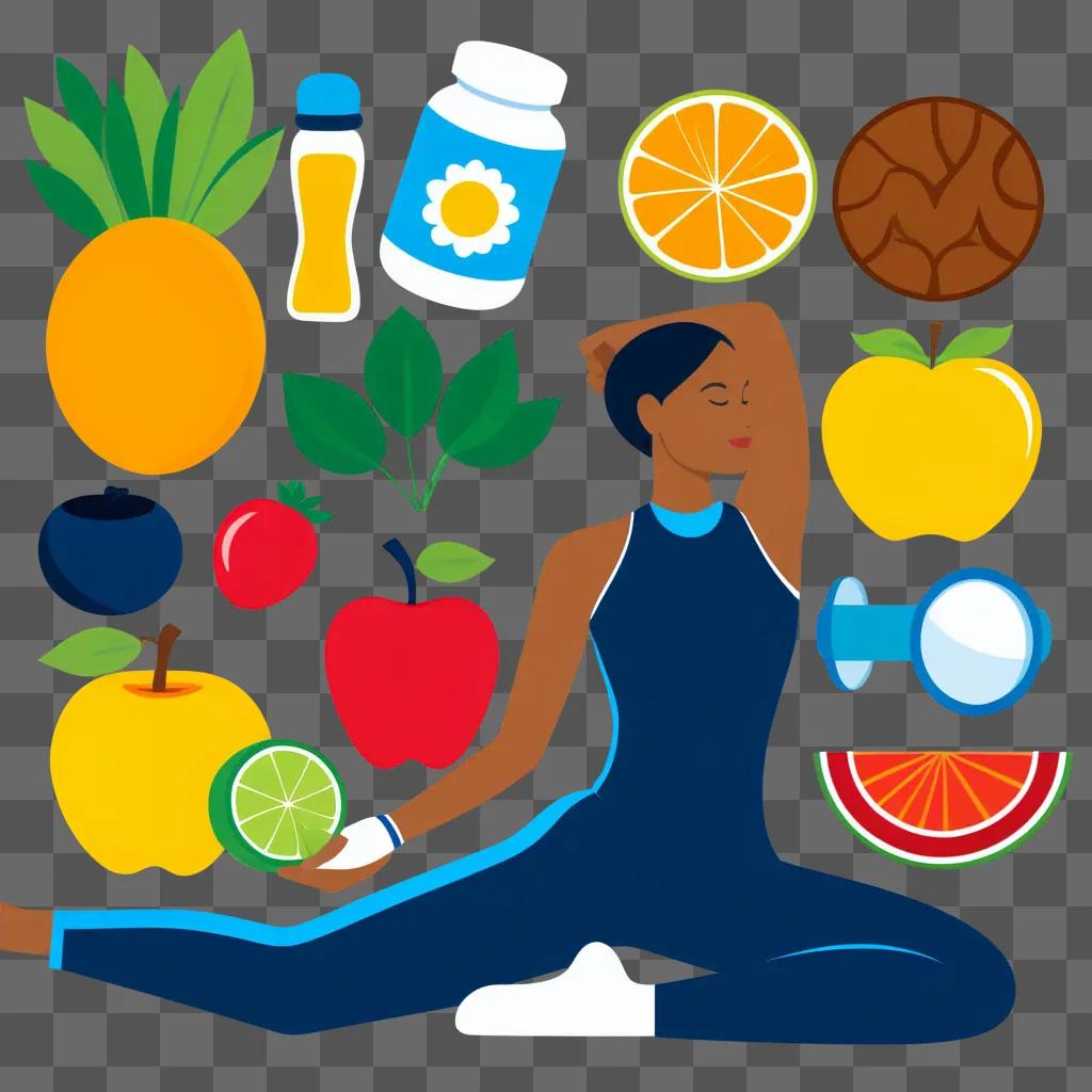 Healthy clipart woman doing yoga