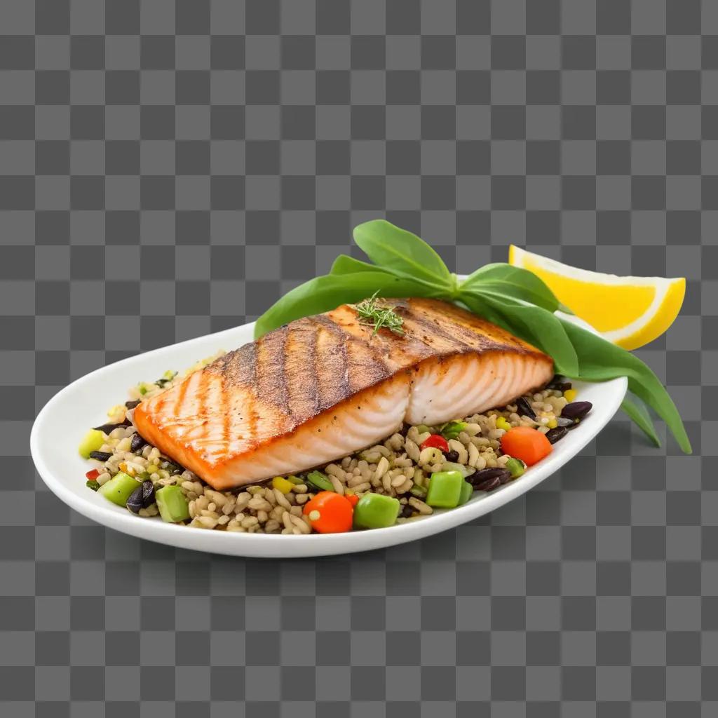 魚、野菜、穀物を使った健康的な食事
