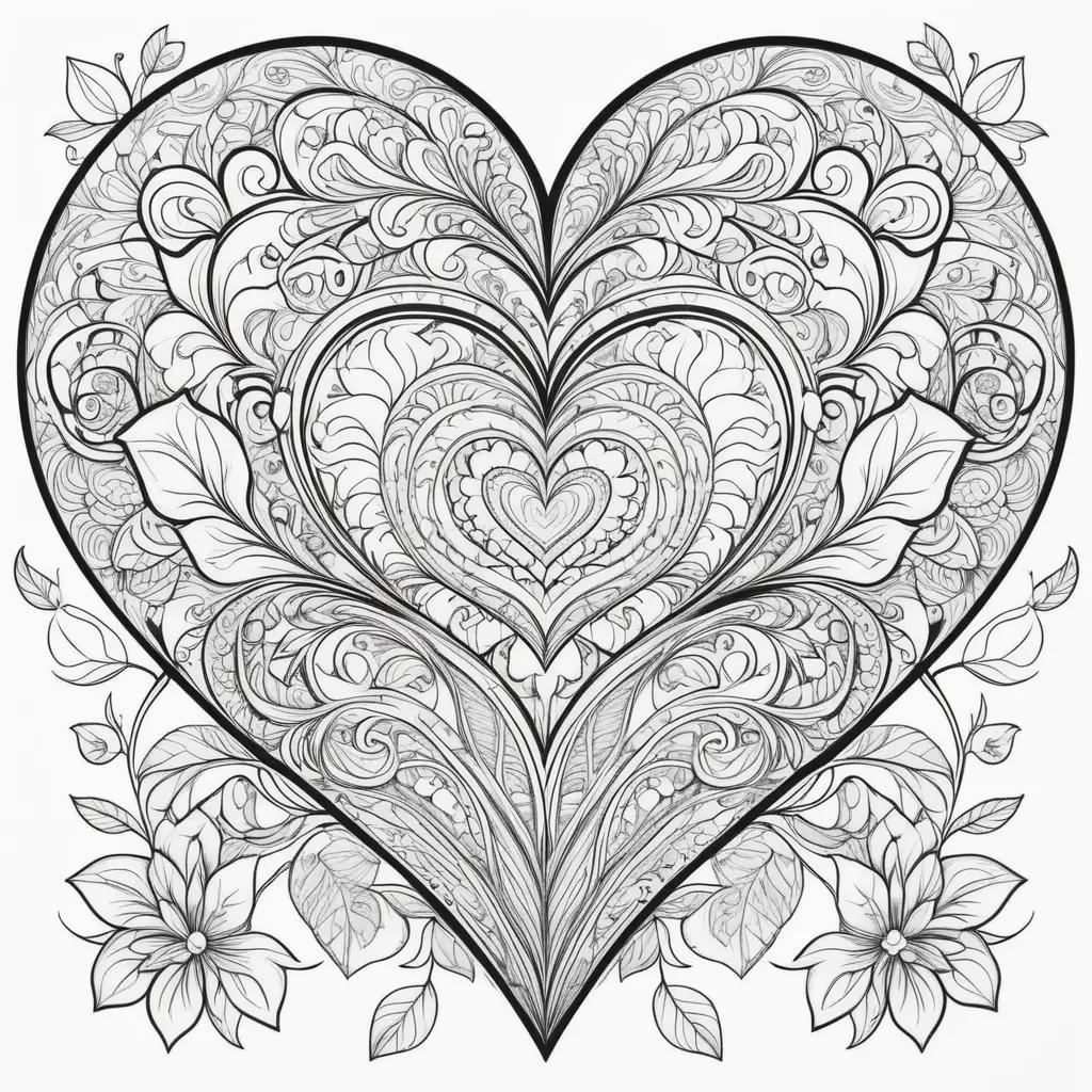 Heart-Sized Love Coloring Page for Valentines Day