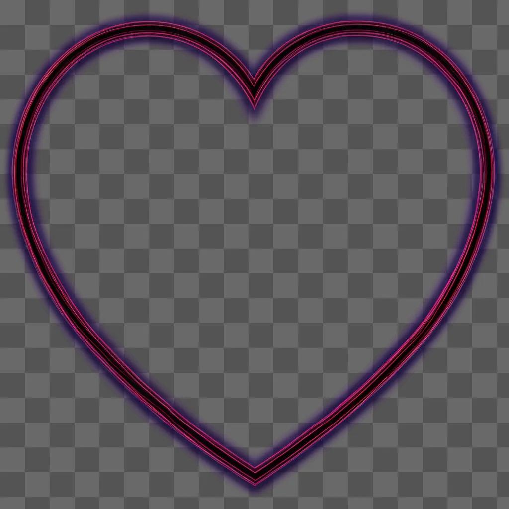 Heart outline clipart on purple background